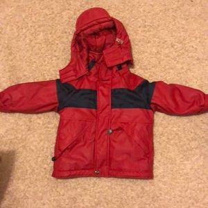 Red with Blue stripe Boys Coat